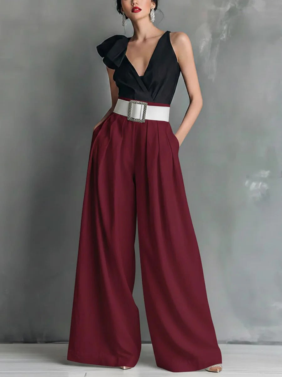 Fashionable Versatile High-waisted Loose-fitting Solid-color Casual Pants NorixaFashion.com