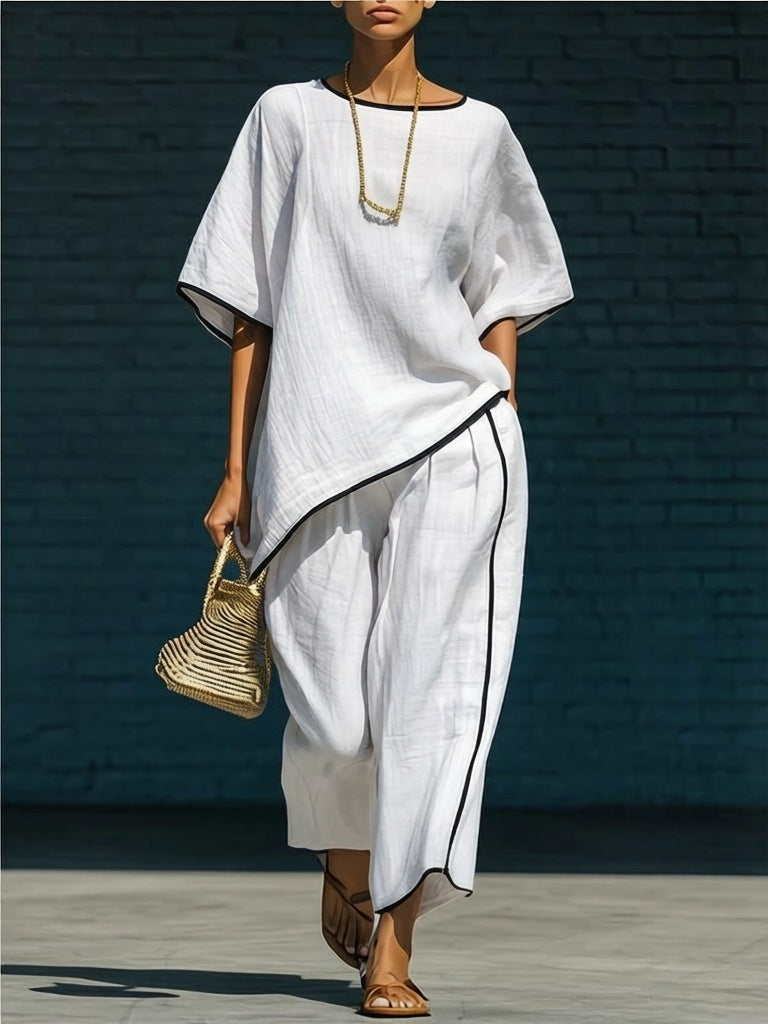Casual Resort-Style Fashionable Loose Two-Piece Set For Women NorixaFashion.com