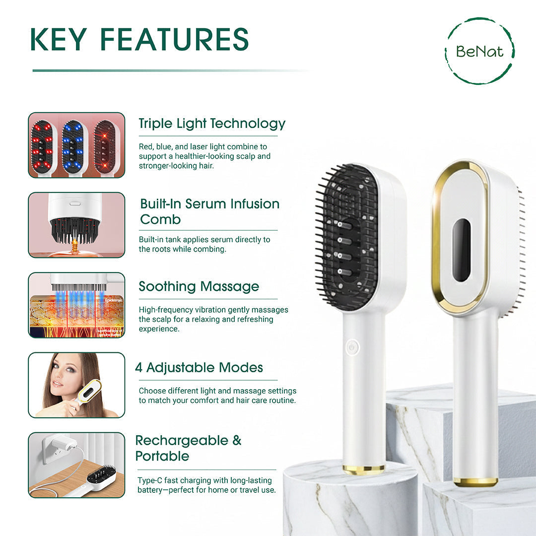 Multi-Functional 3-in-1 Scalp Massager and Oil Applicator Brush LuxuryLifeWay Online Store
