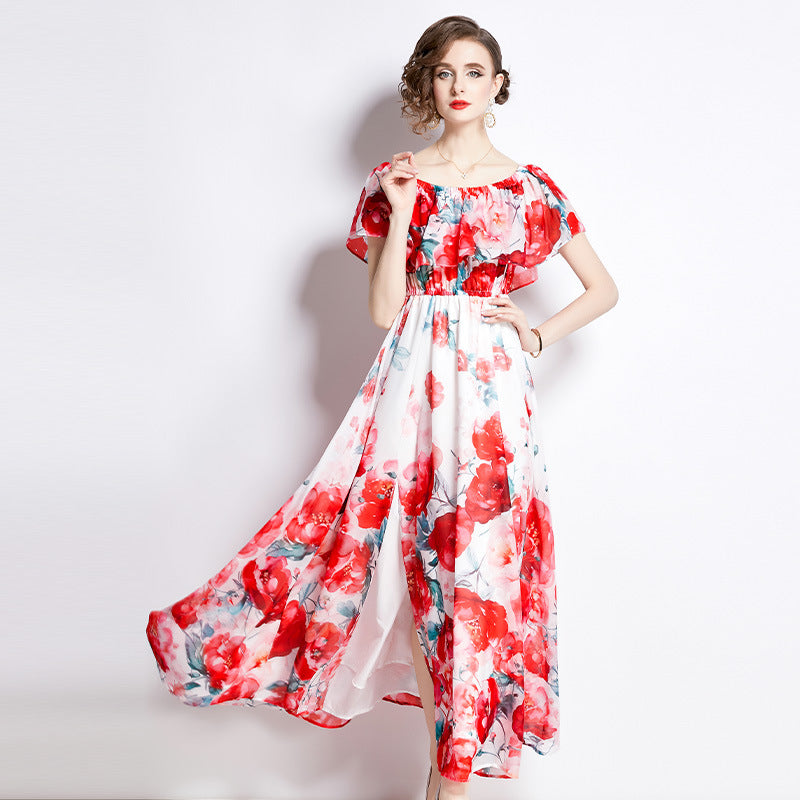 Summer Split Chiffon Dress Women NorixaFashion.com