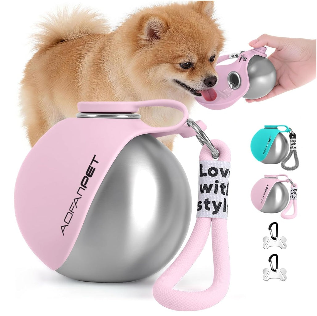 Creative Portable Outdoor Pet Stainless Steel Water Cup Small Dog Water Bottle Convenient Dog Drink Dispenser Puppy Travel Portable Water Bowl Pet Products Pets Fashion