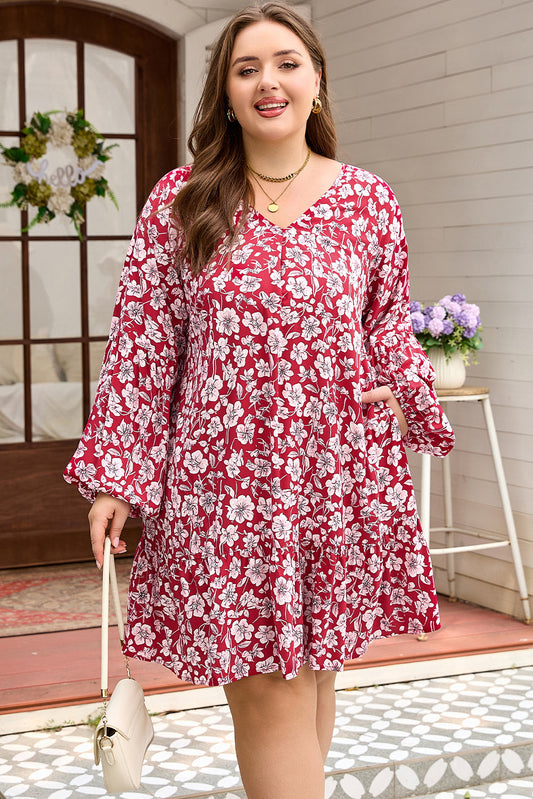 Georgina Balloon Sleeve Relaxed PLUS Dress LuxuryLifeWay Online Store