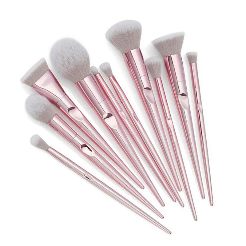 10-Piece Makeup Brush Set with Radiant Eyeshadow Brush LadyShow.Store