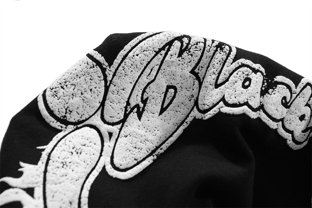 Letter Print Hooded Sweatshirt Men's Loose Long Sleeve Top