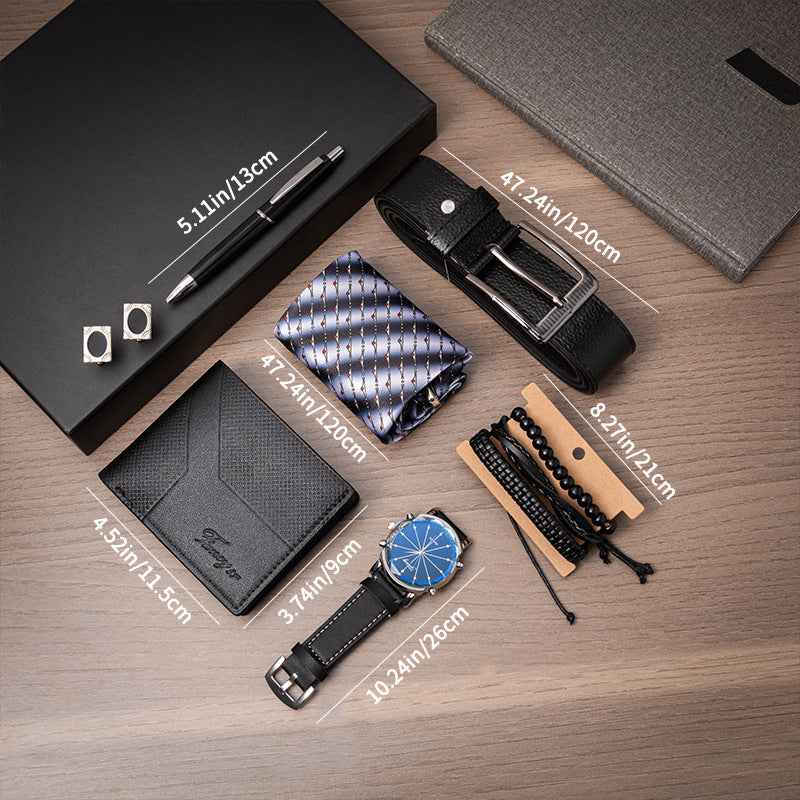 Father's Day Watch Belt Wallet Tie Cuff Men's Gift Set LadyShow.Store