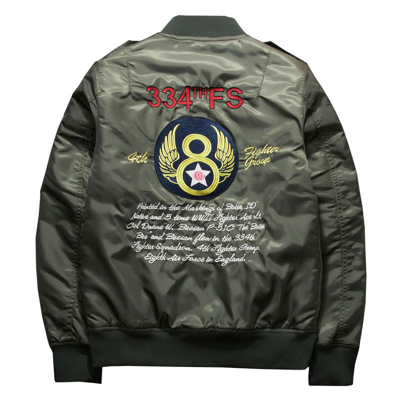 Embroidered Pilot Jacket with Badges - Hip Hop Couples’ Wear Pi-Mart