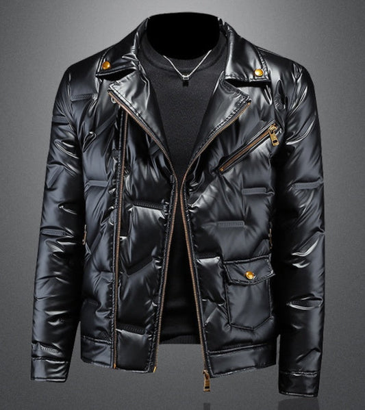 White Duck Down Shiny Suit Collar Men's Down Jacket LadyShow.Store