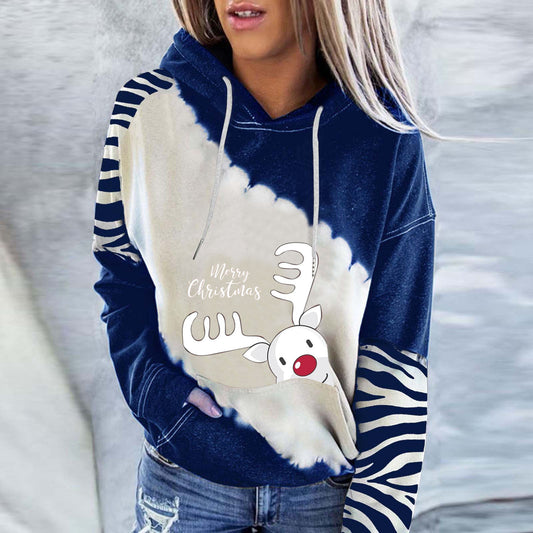 Snowman Print Crew Neck Hoodie Long Sleeve Sweatshirt