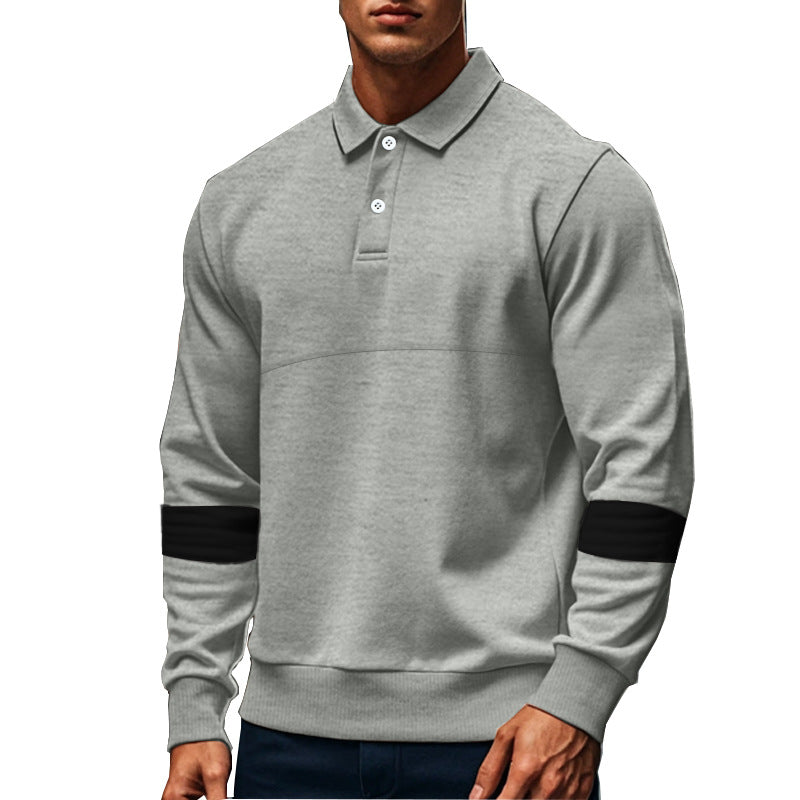Fashion Long-sleeved Lapel Polo Shirt With Button Men's Loose Casual Sports Top Fall Spring Clothing LadyShow.Store