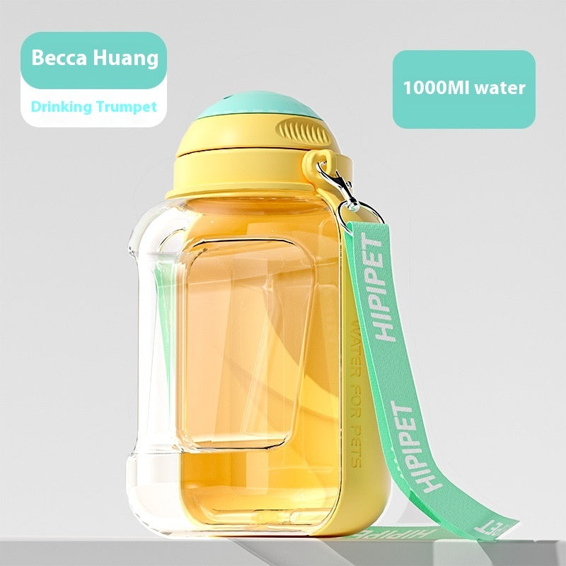 2 In 1 Dog Large Capacity Pets Out Drinking Pot Cat Water Dispenser Portable Water Cup Water And Food Integrated Bowl Pet Products Pets Fashion