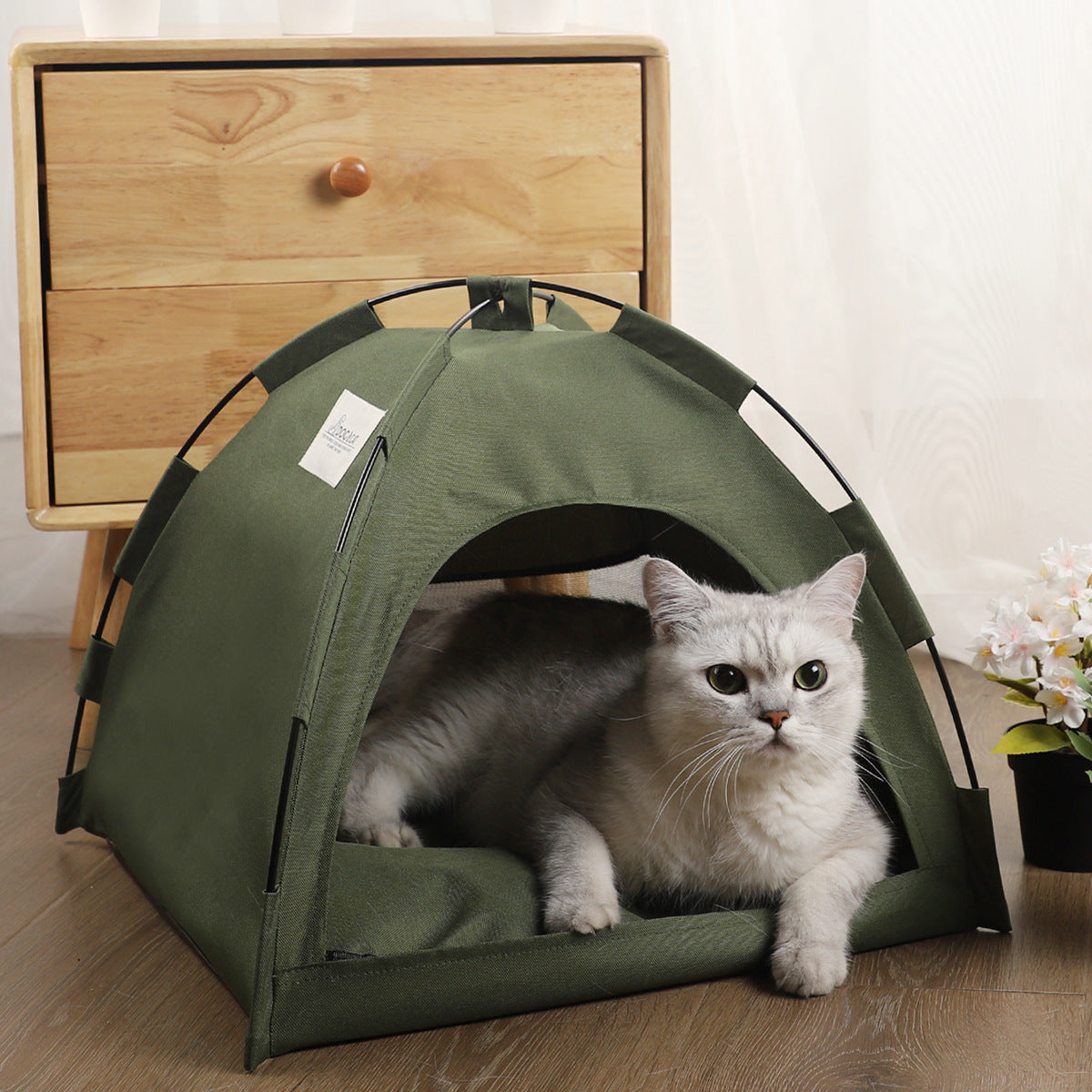 Cat Tent Cooling Mat  Dog House Pet Sofa Camping Dog Bed With Cushion For Dog Kennel Indoor Cat Nest Cat Bed Pets Products Pets Fashion