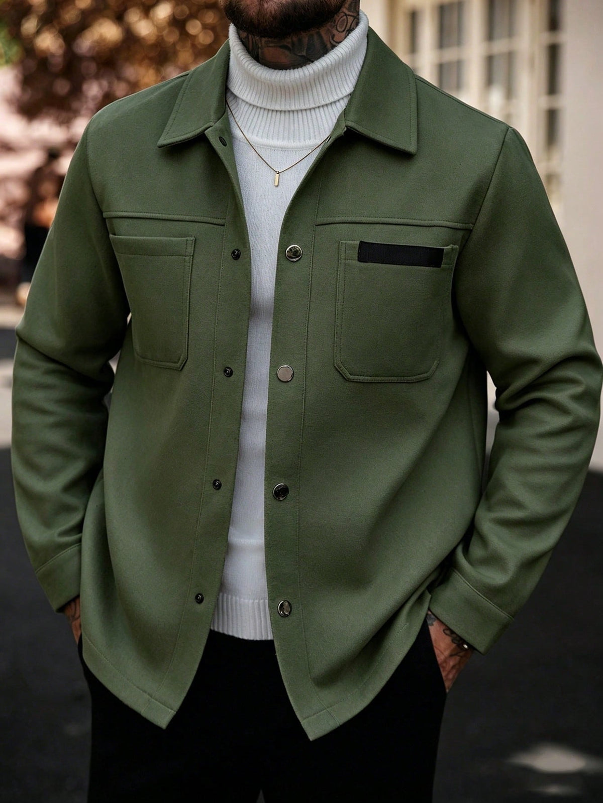 2026 Autumn Winter European And American Men's Fashion Pocket Woolen Jacket With Lapel Casual Single-Breasted Coat For Men 2600808 NorixaFashion.com