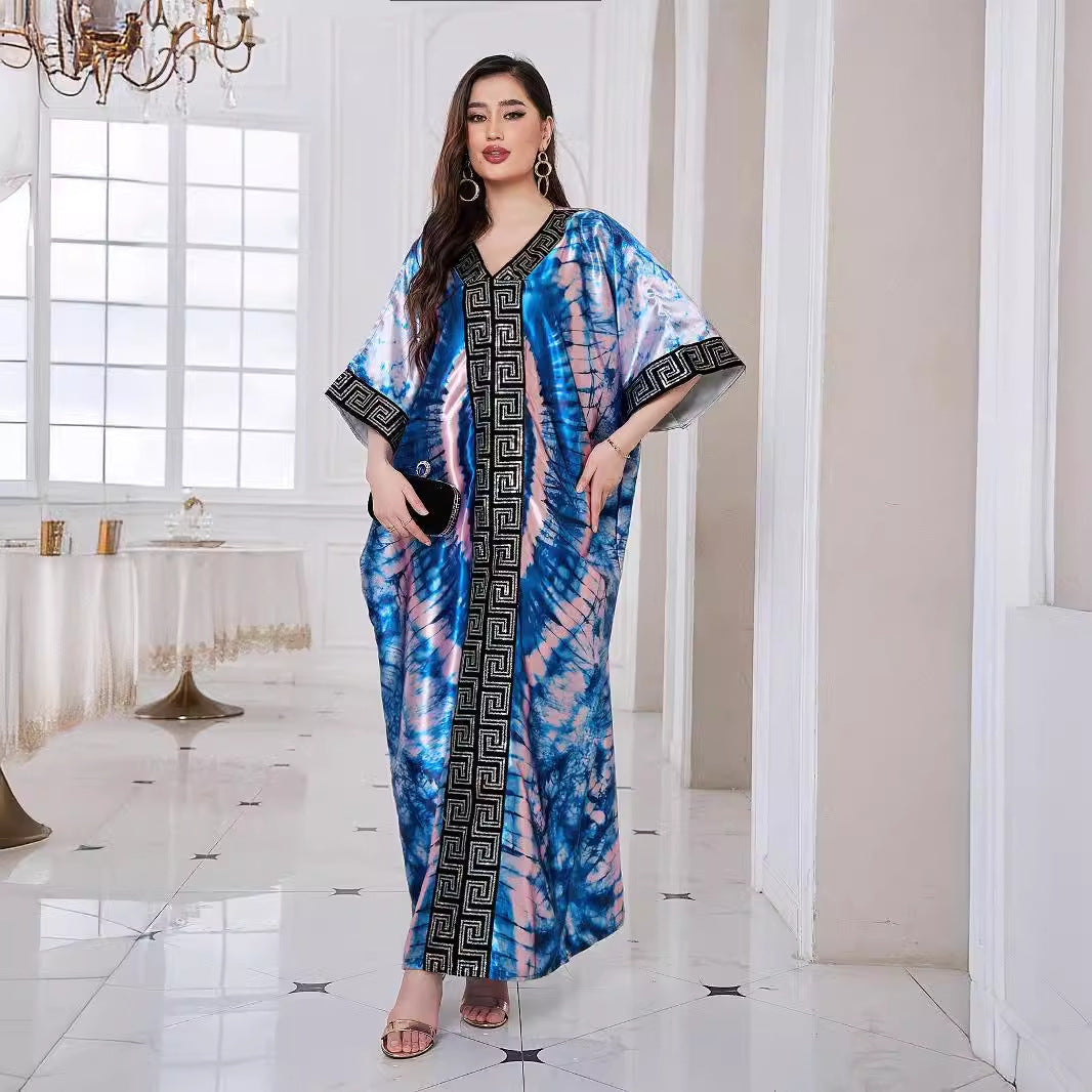 Fashion Printed Loose Robe Dress Women NorixaFashion.com