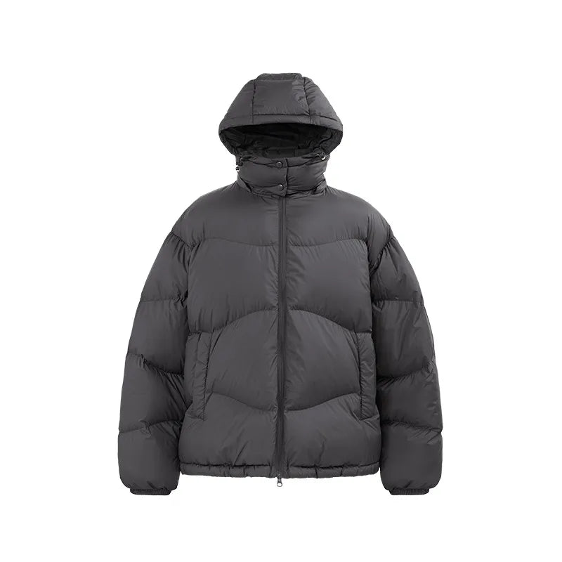 Thin And Portable Puff Down Jacket Solid Color Hooded Pi-Mart