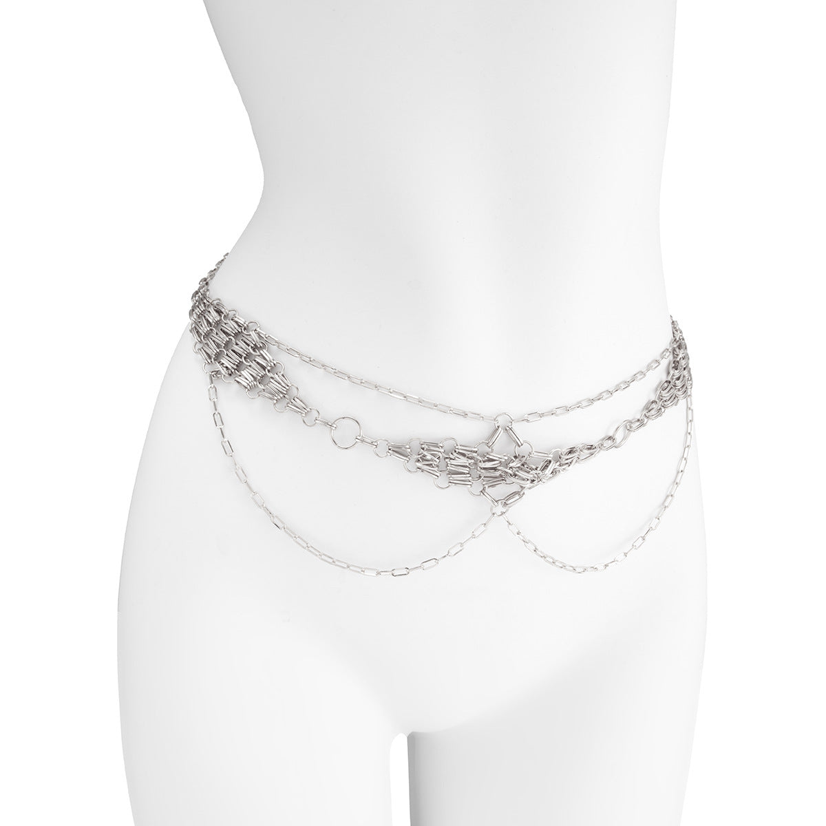 Retro Metal Diamond Woven Waist Chain NorixaFashion.com