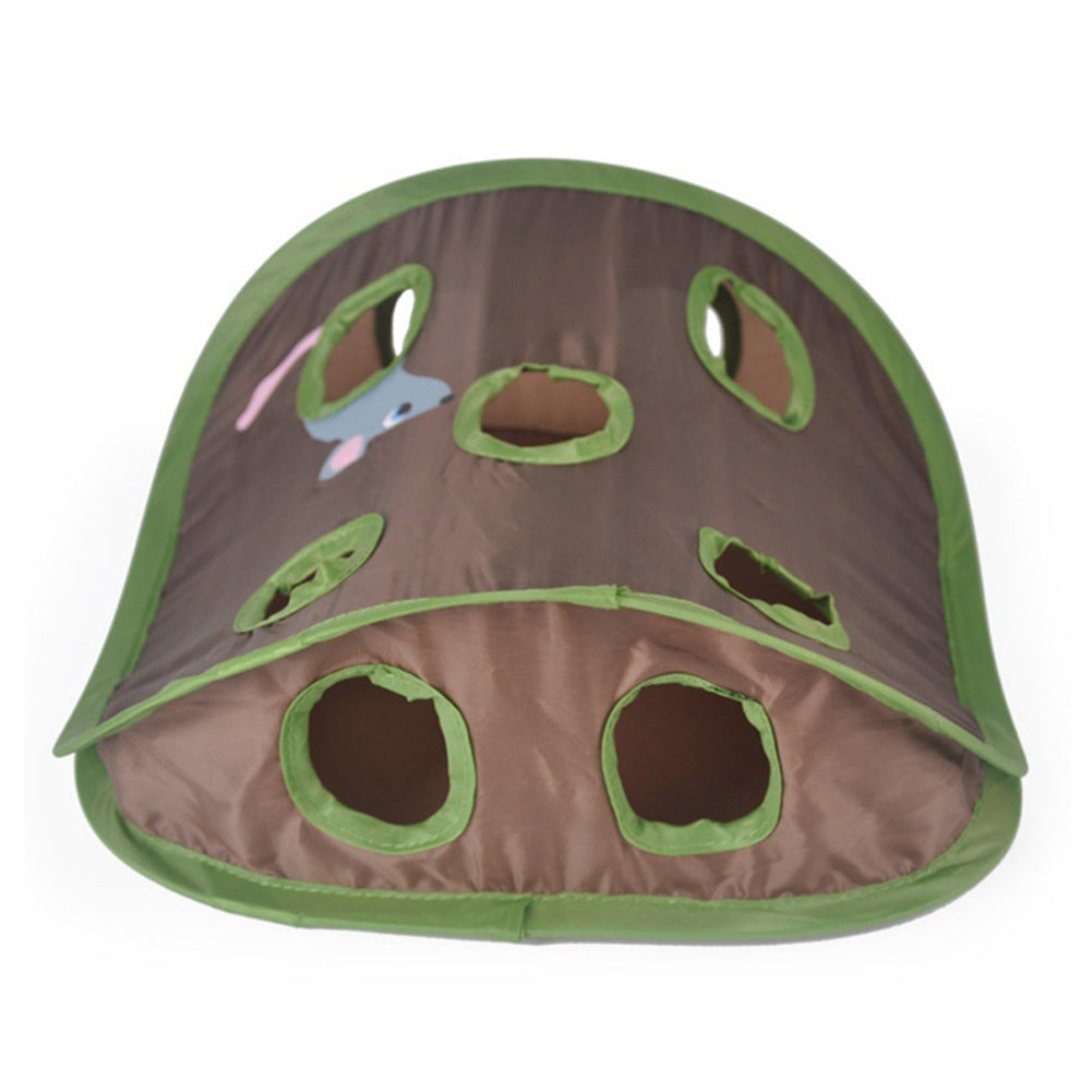 Cute Pet Cat Interactive Hide Seek Game 9 Holes Tunnel Mouse Hunt Intelligence Toy Pet Hidden Hole Kitten Foldable Toys Pets Fashion