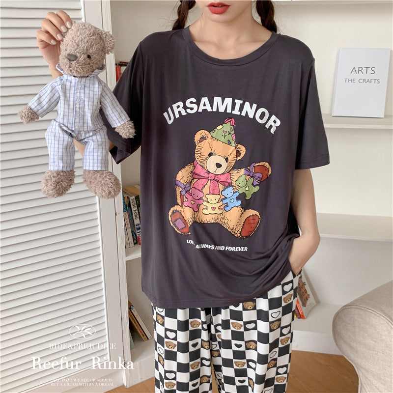 Printed Round Neck Short Sleeve T-Shirt Pi-Mart