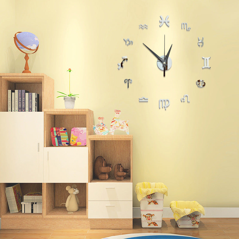 Creative Mirror Constellation Wall Clock Background Wall Decoration PearlNestDecor.com
