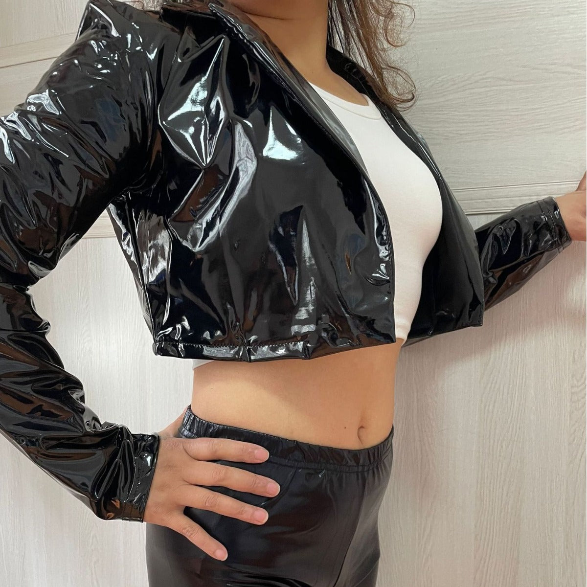 European And American Jacket Short Motorcycle Midriff Outfit Coat LadyShow.Store