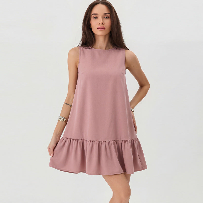 Fashionable Sleeveless Dress 2026 Summer A-Line Skirt NorixaFashion.com