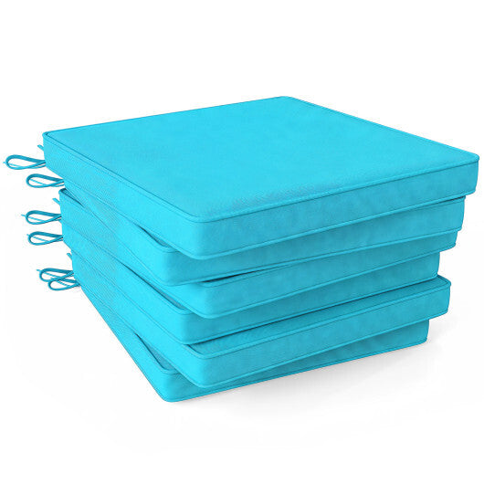 Outdoor Chair Cushion Set of 6 Waterproof Olefin Seat Cushions-Turquoise LuxuryLifeWay Online Store