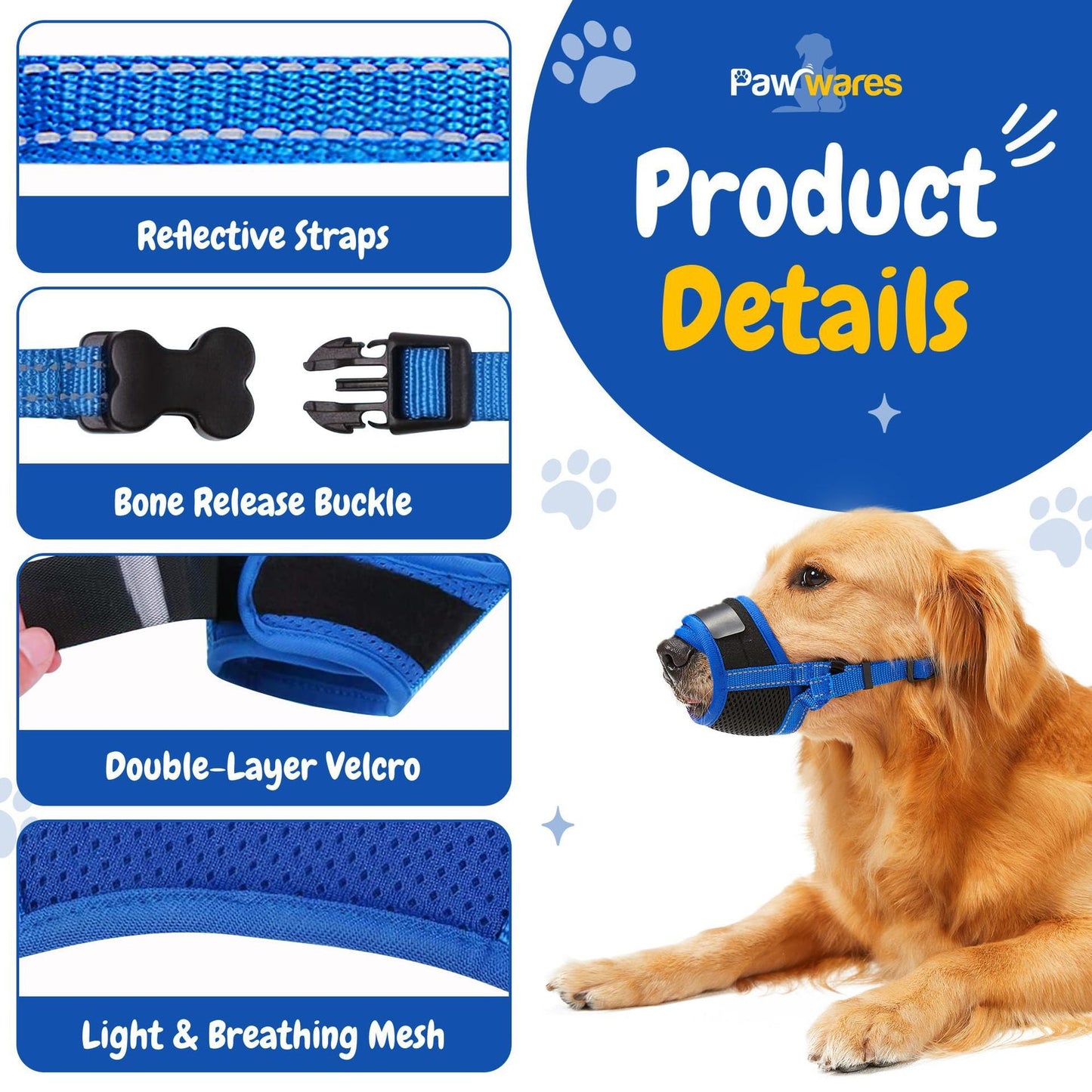 New Cotton Dog Muzzle, Anti-Bite And Anti-Accidental Eating Dog Muzzle, Adjustable Dog Mask, Pet Supplies Factory Direct Supply Wholesale Pets Fashion