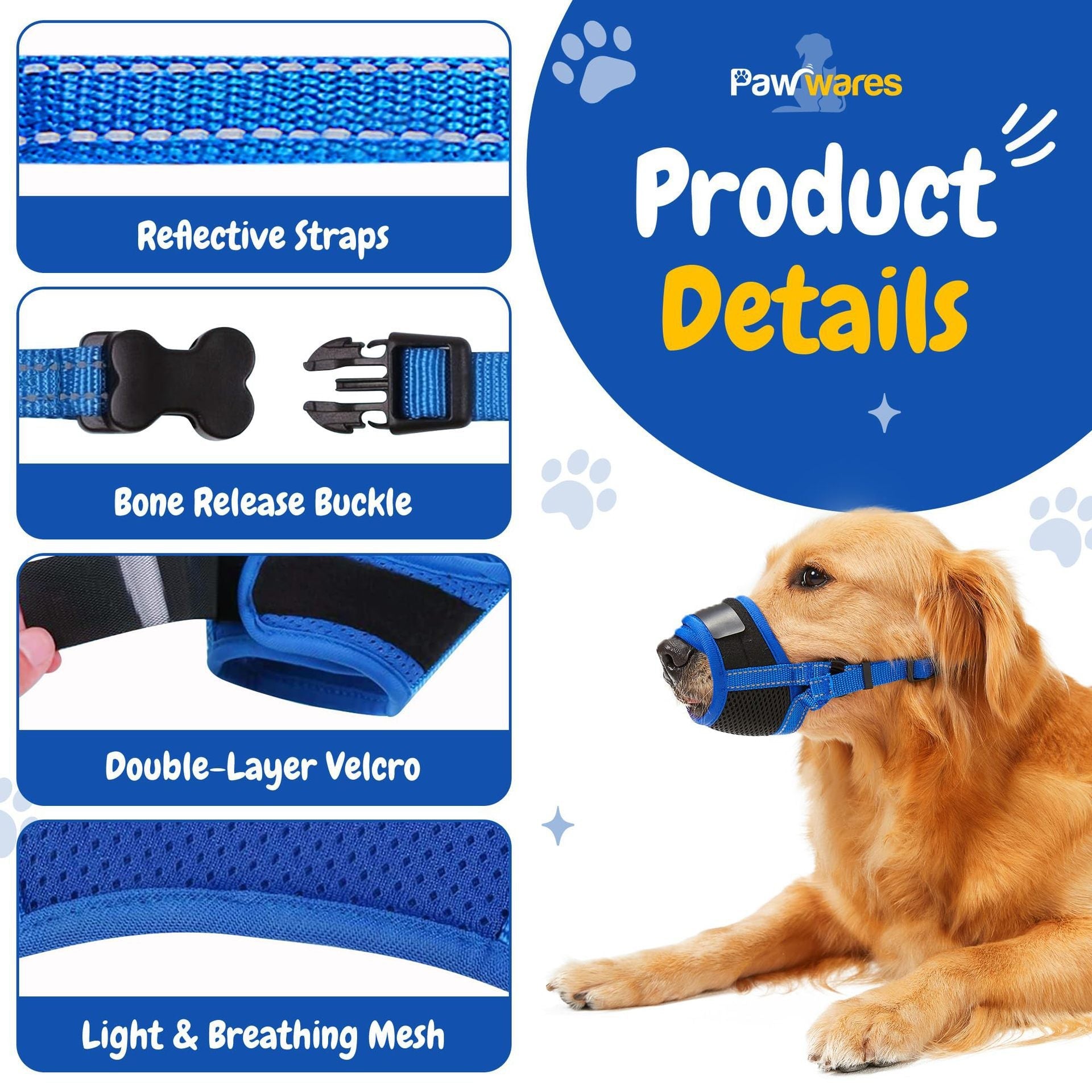 New Cotton Dog Muzzle, Anti-Bite And Anti-Accidental Eating Dog Muzzle, Adjustable Dog Mask, Pet Supplies Factory Direct Supply Wholesale Pets Fashion