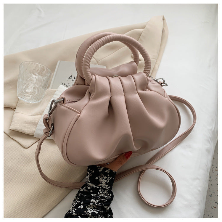 Versatile Womens Retro Cloud-Print Pleated Shoulder Crossbody Bag LadyShow.Store
