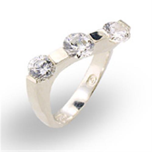 30123 - High-Polished 925 Sterling Silver Ring with AAA Grade CZ  in Clear LuxuryLifeWay Online Store