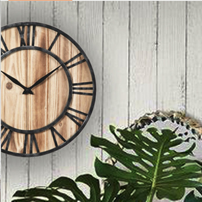 Retro wall clock creative metal decorative wall clock PearlNestDecor.com