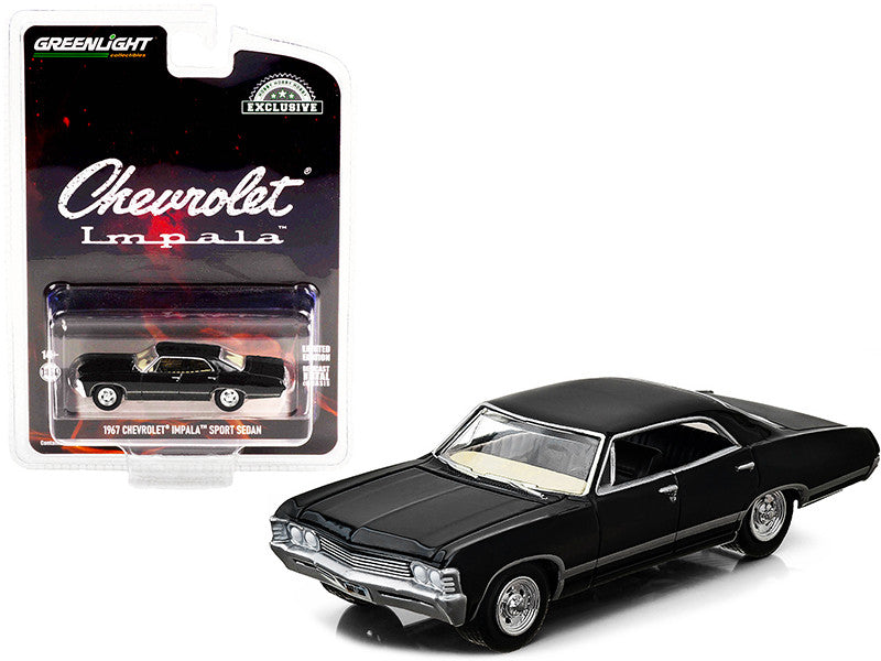 1967 Chevrolet Impala Sport Sedan Tuxedo Black "Hobby Exclusive" 1/64 Diecast Model Car by Greenlight LuxuryLifeWay Online Store