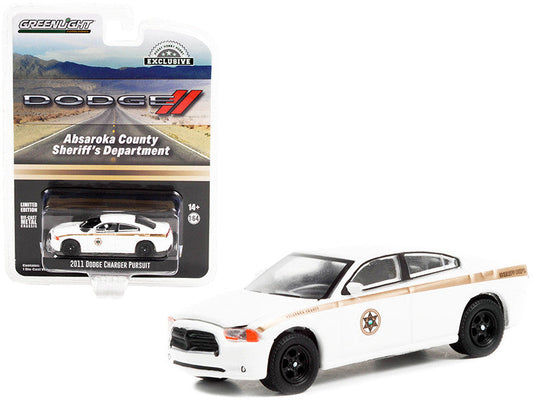 2011 Dodge Charger Pursuit White "Absaroka County Sheriff's Department" "Hobby Exclusive" 1/64 Diecast Model Car by Greenlight LuxuryLifeWay Online Store