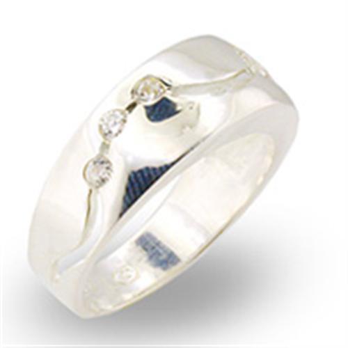 30336 - High-Polished 925 Sterling Silver Ring with AAA Grade CZ  in Clear LuxuryLifeWay Online Store