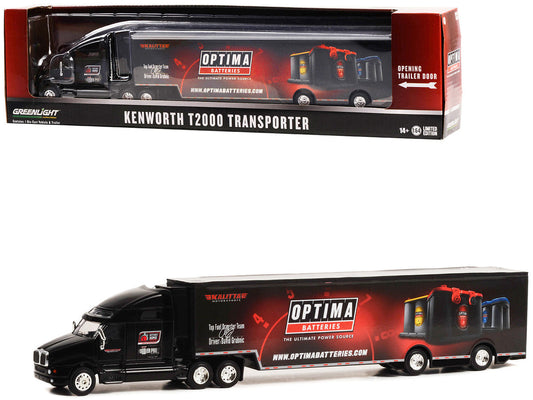 Kenworth T2000 Transporter Black "OPTIMA Batteries: The Ultimate Power Source" "Hobby Exclusive" Series 1/64 Diecast Model by Greenlight LuxuryLifeWay Online Store
