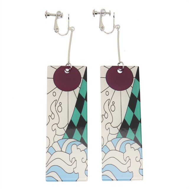 Acrylic Tanjiro Earrings Pi-Mart