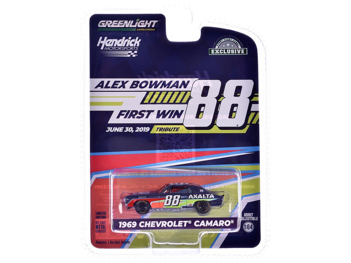 1969 Chevrolet Camaro #88 "Alex Bowman - Hendrick Motorsports First Win Tribute" Dark Blue with Graphics "Hobby Exclusive" Series 1/64 Diecast Model Car by Greenlight LuxuryLifeWay Online Store