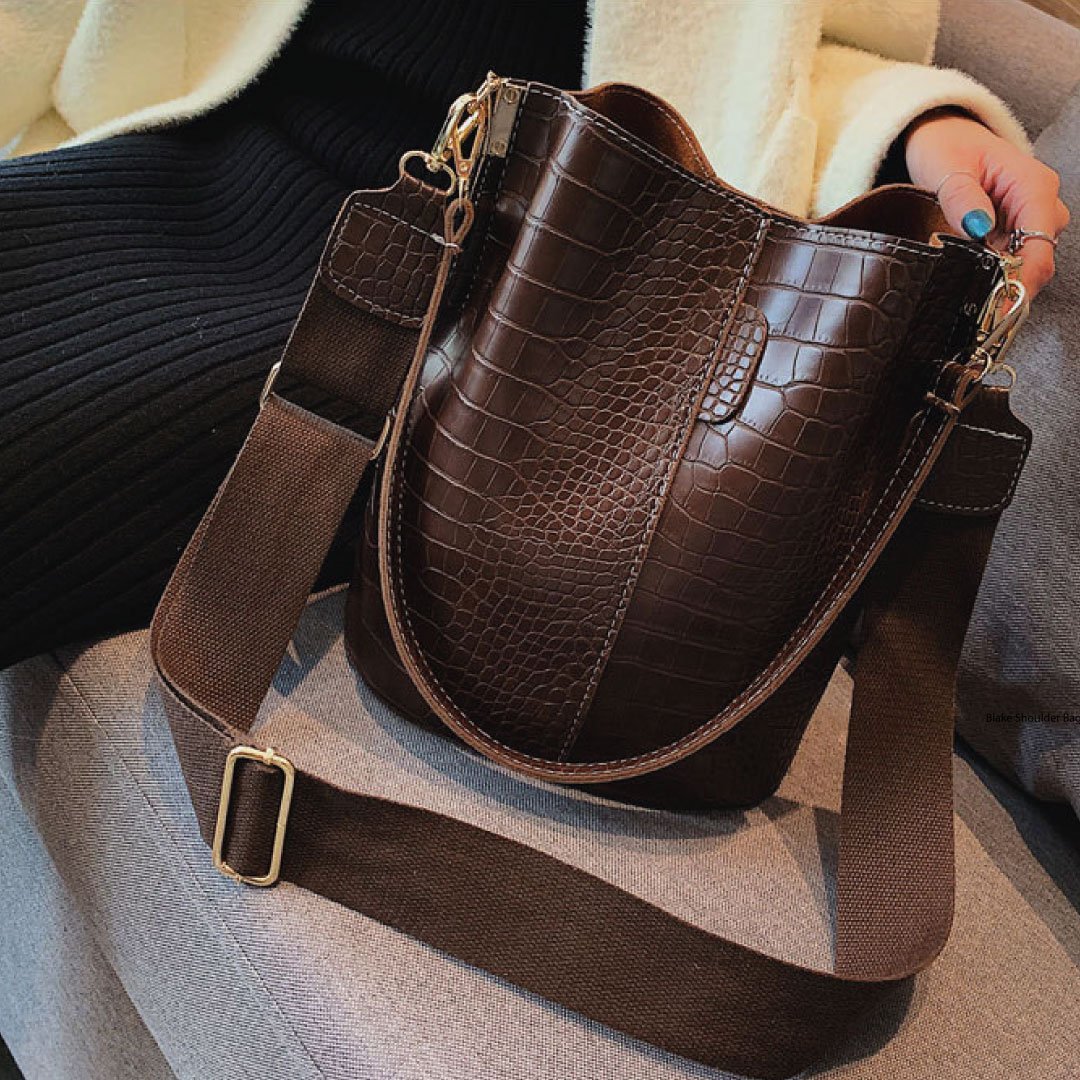 Blake Shoulder Bag -Chocolate Croc LadyShow.Store