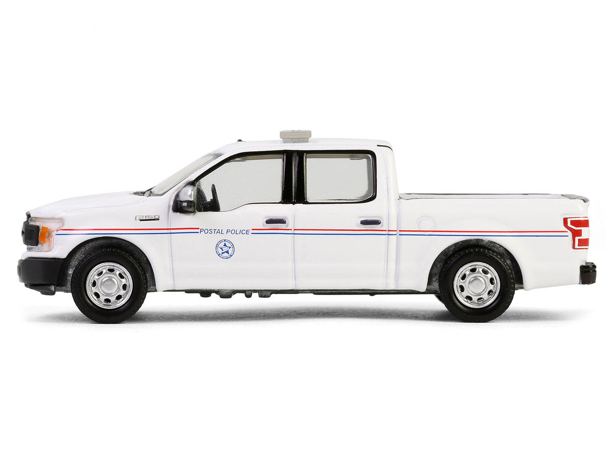 2020 Ford F-150 XL Pickup Truck "United States Postal Service (USPS) Postal Police" White with Red and Blue Stripes "Hobby Exclusive" Series 1/64 Diecast Model Car by Greenlight LuxuryLifeWay Online Store