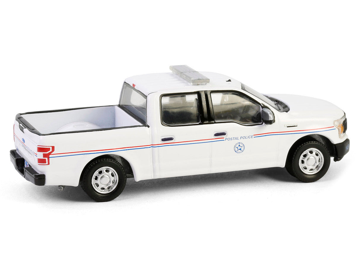 2020 Ford F-150 XL Pickup Truck "United States Postal Service (USPS) Postal Police" White with Red and Blue Stripes "Hobby Exclusive" Series 1/64 Diecast Model Car by Greenlight LuxuryLifeWay Online Store