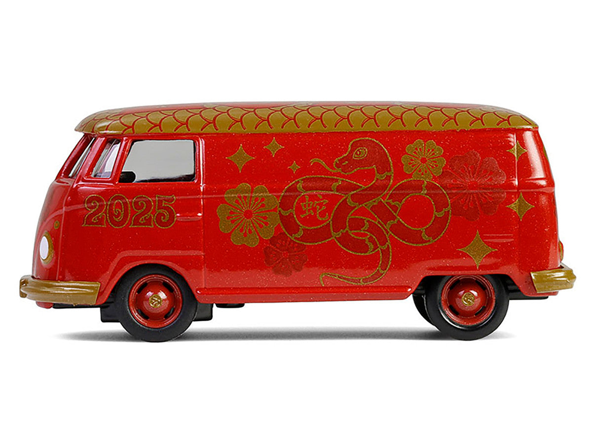 Volkswagen Type 2 Panel Van "Chinese Zodiac 2025 Year of the Snake" Red with Graphics "Hobby Exclusive" Series 1/64 Diecast Model Car by Greenlight LuxuryLifeWay Online Store