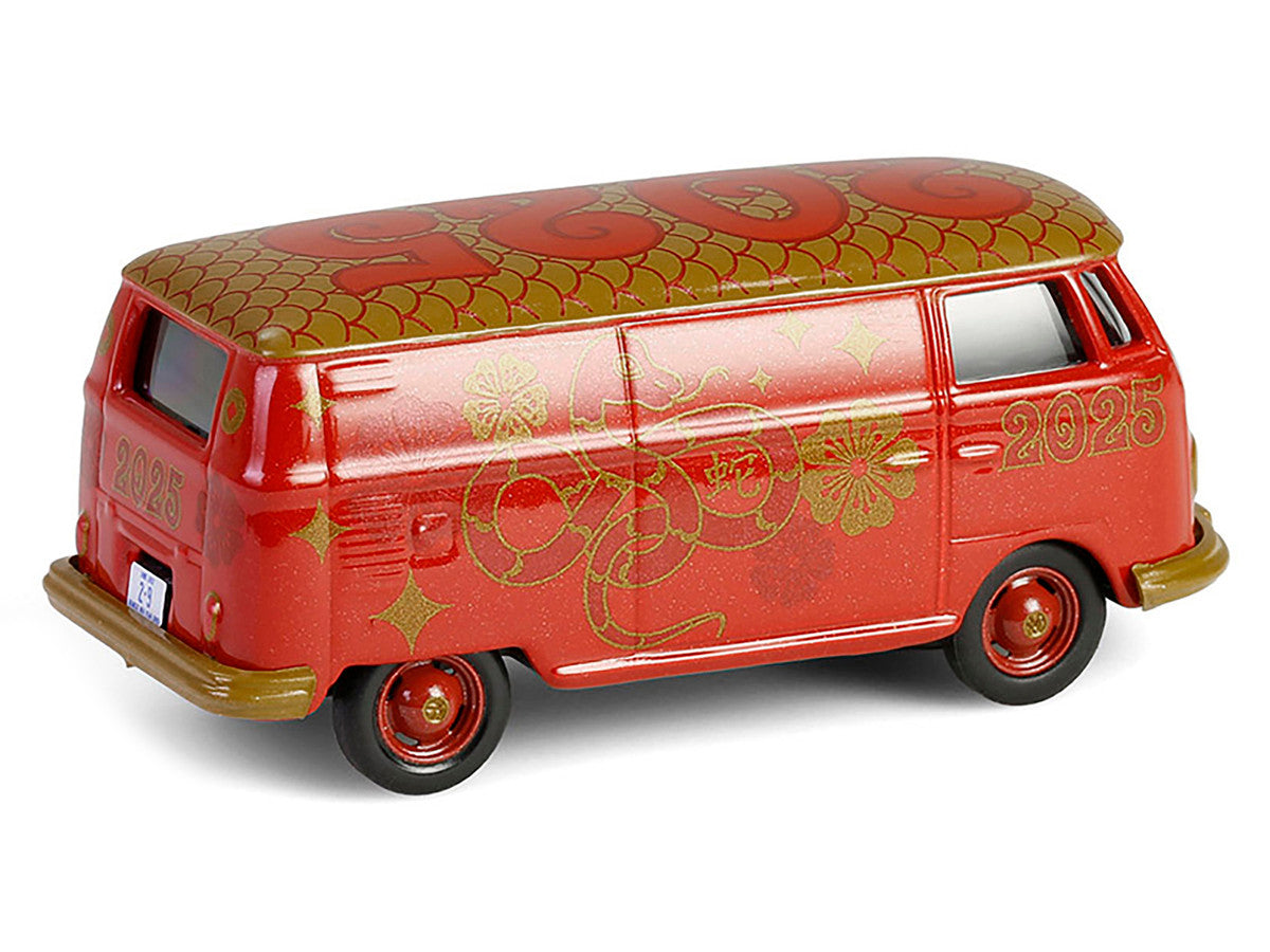 Volkswagen Type 2 Panel Van "Chinese Zodiac 2025 Year of the Snake" Red with Graphics "Hobby Exclusive" Series 1/64 Diecast Model Car by Greenlight LuxuryLifeWay Online Store
