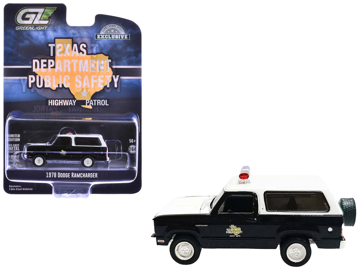 1978 Dodge Ramcharger Police Vehicle "Texas Department of Public Safety Highway Patrol" Black with White Hood and Top "Hobby Exclusive" Series 1/64 Diecast Model Car by Greenlight LuxuryLifeWay Online Store