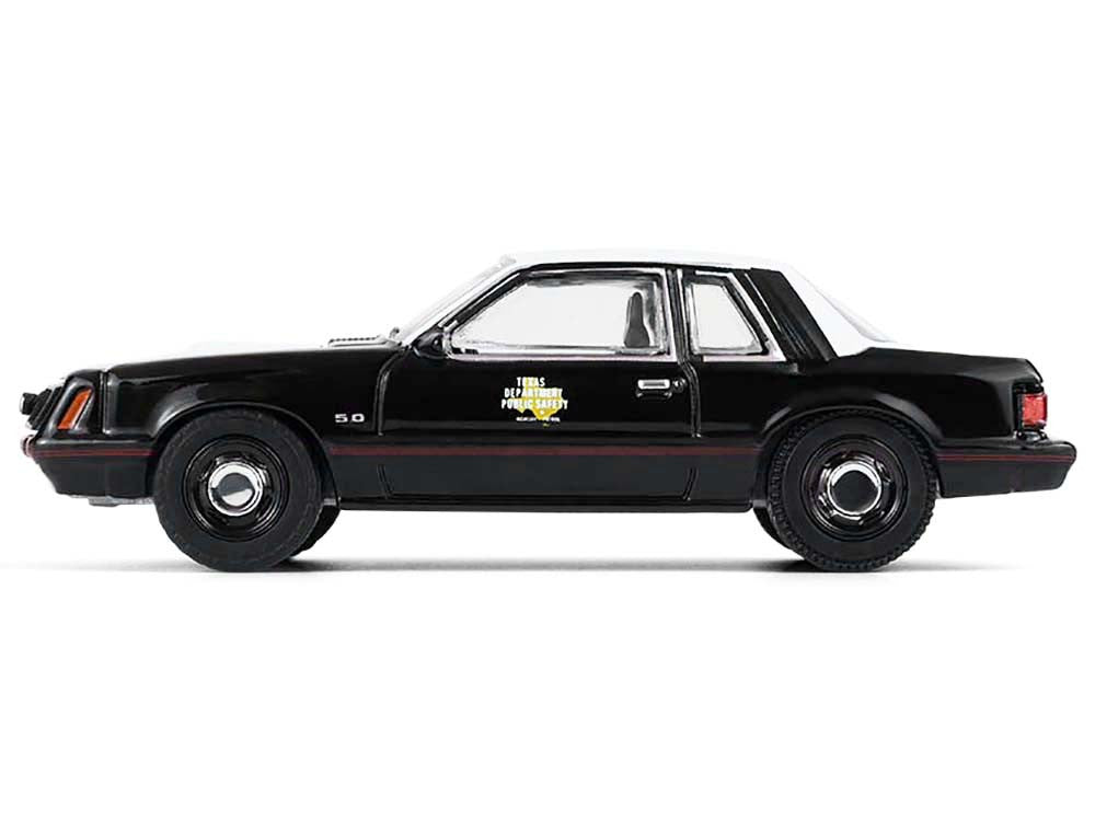 1982 Ford Mustang SSP "Texas Department of Public Safety Highway Patrol" Black with White Hood and Top "Hobby Exclusive" Series 1/64 Diecast Model Car by Greenlight LuxuryLifeWay Online Store