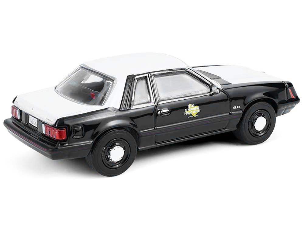 1982 Ford Mustang SSP "Texas Department of Public Safety Highway Patrol" Black with White Hood and Top "Hobby Exclusive" Series 1/64 Diecast Model Car by Greenlight LuxuryLifeWay Online Store