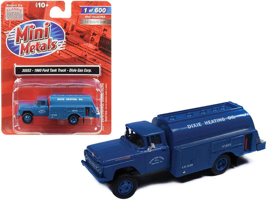 1960 Ford Tank Truck "Dixie Gas Corp." Blue 1/87 (HO) Scale Model by Classic Metal Works LuxuryLifeWay Online Store