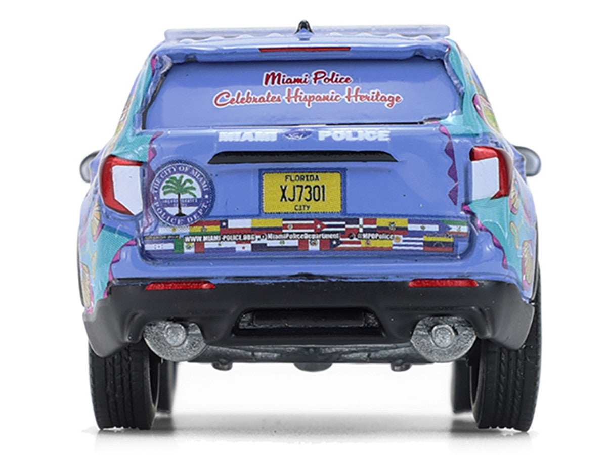 2022 Ford Police Interceptor Utility "Miami Police Department Hispanic Heritage Month" Blue with Graphics "Hobby Exclusive" Series 1/64 Diecast Model Car by Greenlight LuxuryLifeWay Online Store