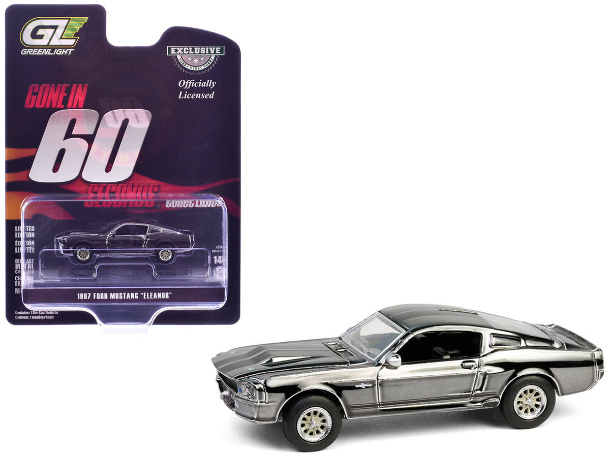 1967 Ford Mustang "Eleanor" Silver Chrome Edition "Gone in Sixty Seconds" (2000) Movie "Hobby Exclusive" Series 1/64 Diecast Model Car by Greenlight LuxuryLifeWay Online Store