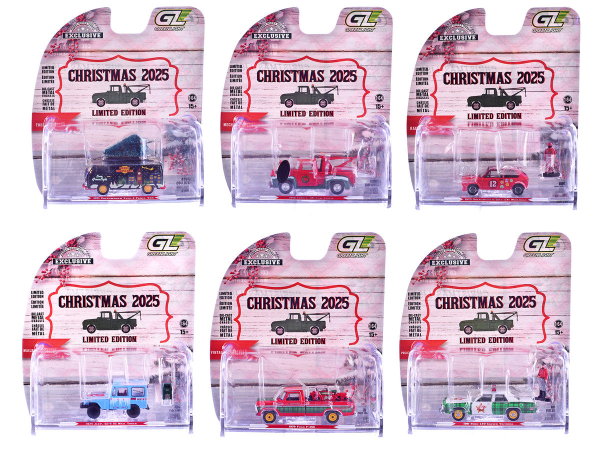 "Christmas 2025 Limited Edition" Set of 6 Cars 1/64 Diecast Model Cars by Greenlight LuxuryLifeWay Online Store