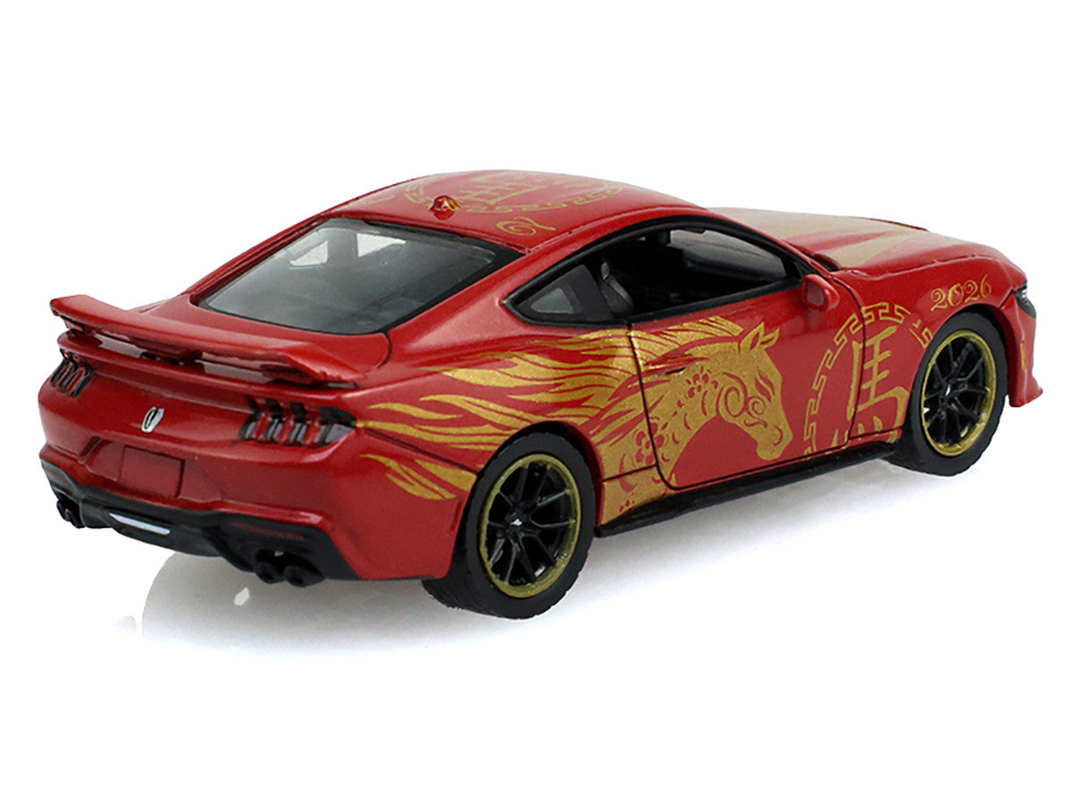 2024 Ford Mustang Dark Horse "Chinese Zodiac 2026 Year of the Horse" Red with Gold Graphics "Hobby Exclusive" Series 1/64 Diecast Model Car by Greenlight LuxuryLifeWay Online Store