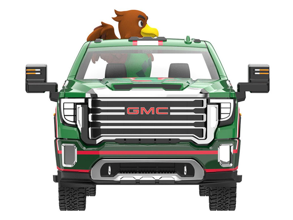 2022 GMC Sierra 3500 HD Pickup Truck Green with Mexican Soccer Graphics with Eagle Figure "International Soccer Celebration '26" Series 1/64 Diecast Model Car by Greenlight LuxuryLifeWay Online Store